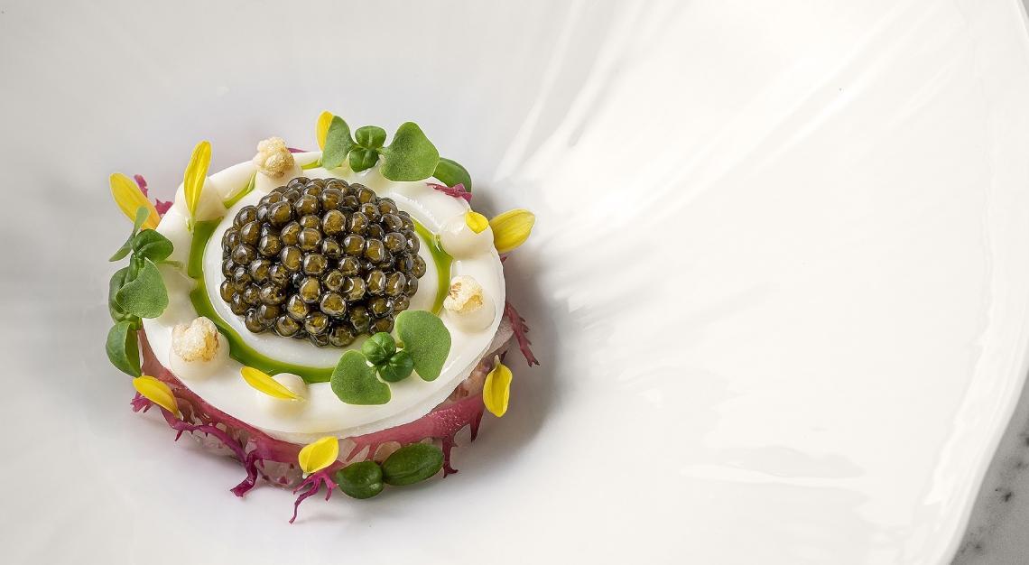 Emmanuel Stroobant’s two-star Modern French restaurant at One Fullerton is back in business and has us smitten with hairy crab, marron, and caviar